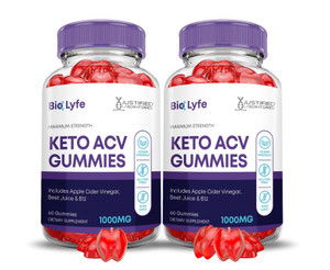 (2 Pack) Bio Lyfe Keto ACV Gummies Advanced Formula 1000MG Biolyfe Keto Gummies Apple Cider Vinegar Formulated with Pomegranate Beet Juice Powder B12