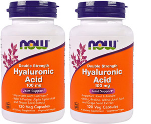 NOW Foods - Hyaluronic Acid 100 mg - 120 Veg Capsule (Pack of 2)