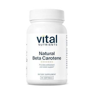 Vital Nutrients Natural Beta Carotene 25,000IU - Precursor to Vitamin A - High-Dose Antioxidant - Vision, Skin, and Health Support - Gluten, Dairy, S