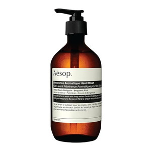 Aesop Reverence Aromatique Hand Wash | Woody, Earthy, Smoky | Gentle Exfoliating Cleanser For Renewed Skin | 500mL / 16.9 oz