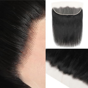 crownew 13x4 Lace Frontal Closure Ear To 100% Brazilian Virgin Hair 150 Density lace Closure Brazilian Silky Straight Frontal Human Hair Extension Pr