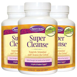 Nature's Secret Super Cleanse  Extra Strength Colon Cleanse with 14 Herbs & Probiotic Support  Promotes Gut Health, Digestive Balance  Gentle Elim