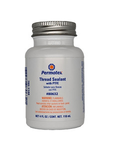 Permatex 80632 Thread Sealant with PTFE, 4 oz., Cream