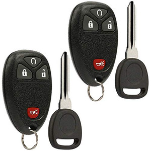 Car Key Fob Keyless Entry Remote with Ignition Key fits Chevy Silverado Avalanche Traverse / GMC Sierra Acadia / Pontiac Torrent / Suzuki XL-7, Set o