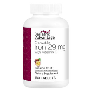 Bariatric Advantage Chewable Iron 29 mg - for Bariatric Surgery Patients - Iron with Vitamin C - No Iron Taste - Ferrous Fumarate & Carbonyl Iron Sup