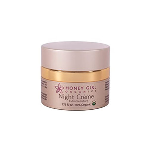 Honey Girl Organics Night Creme Extra Sensitive, Honey based Skin Care for Sensitive Skin, USDA Certified Organic Face Moisturizer, All In One: Face,