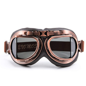 evomosa Motorcycle Goggles Vintage Pilot Aviator Style Cruiser Scooter Steampunk Goggle Outdoor Sand Goggles Bike Racer Cruiser Touring Eyewear for H