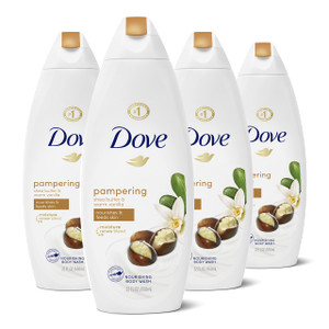 Dove Purely Pampering Body Wash for Dry Skin Shea Butter with Warm Vanilla Effectively Washes Away Bacteria While Nourishing Your Skin, 22 Fl Oz (Pac