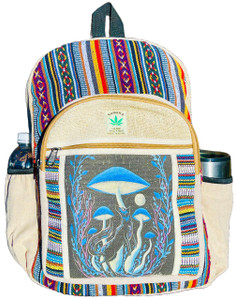 Himalayan Craft Handmade Unique Design Himalayan Hemp Cotton Backpack 17 IN Large Hippie, Festival, Hiking & Tablet Laptop Backpack Bag - Made In Mt.