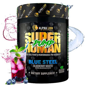 ALPHA LION Superhuman Pump Pre Workout Powder, Nootropic Caffeine & Stim Free Preworkout Supplement, Nitric Oxide Booster, Muscle Gainer, Energy & Fo