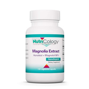 Nutricology Magnolia Extract Supplement - Stress & Sleep Support, Magnolia Bark, Honokiol, Magnolol, Cortisol Manager, Vegetarian Capsules - 120 Coun