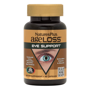 NaturesPlus AgeLoss Eye Support - 60 Capsules - with Lutein, Astaxanthin & Zeaxanthin - Vegetarian, Gluten Free - 30 Servings