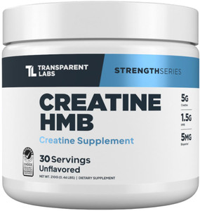 Transparent Labs Creatine HMB - Creatine Monohydrate Powder with HMB for Muscle Growth, Increased Strength, Enhanced Energy Output, and Improved Athl