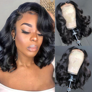 Jolanly Bob Wig Human Hair 13x4 Lace Front Wigs Human Hair Pre Plucked Body Wave 180% Density 12 Inch Glueless Wigs Human Hair Hd Lace Frontal Short
