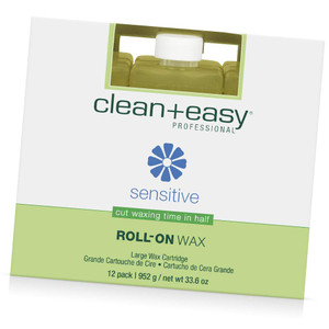 Clean + Easy Large Sensitive Roll On Wax Refill  Large Wax Refill for Cartridges, Quick & Easy Hair Removal, 12 Pack