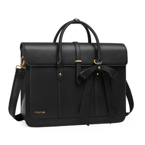 MOSISO Laptop Bag for Women, 15-15.6 inch PU Leather Laptop Shoulder Bags Convertible Backpack, 16 inch Messenger Bags Casual Handbag Work Briefcase