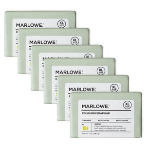 MARLOWE. No. 108 Lightly Exfoliating Soap Bar, 7oz (6 Bars) Polishing, Moisturizing & Cleansing Bar Soap for Men, Made with Natural Ingredients