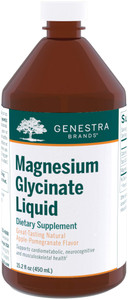 Genestra Brands Magnesium Glycinate Liquid | Supports Normal Muscle Function and Helps Metabolize Carbs and Proteins | 15.2 Fl Oz | Apple Pomegranate