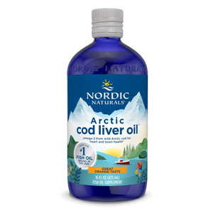 Nordic Naturals Arctic Cod Liver Oil, Orange - 16 oz - 1060 mg Total Omega-3s with EPA & DHA - Heart & Brain Health, Healthy Immunity, Overall Wellne