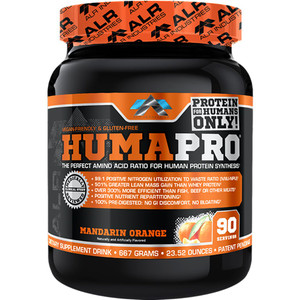 ALR Industries Humapro | Amino Acids Protein Matrix for Humans | 99% Utilization for Lean Muscle | Vegan, Gluten Free | 667g / 90 Servings (Mandarin