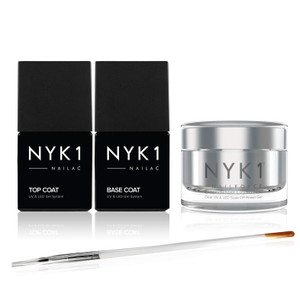 NYK1 Nail Force Power Builder Gel Nail Polish - Salon Quality Nail Repair & Clear Soak Off UV Gel with Nailac Base & Top Coat