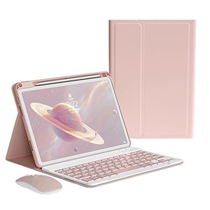 kaitesi Keyboard Case Mouse for iPad Pro 13 inch (M5/M4, 2025/2024) Case with Mouse and Magnetically Detachable Color Keyboard Cover,Pink
