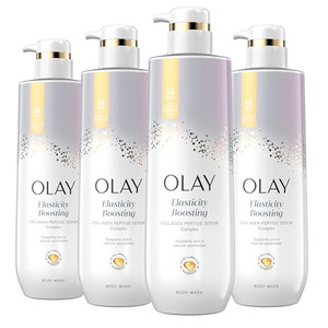 Olay Body Wash for Women, Elasticity Boosting, Collagen Peptide Serum Complex, Renews Moisture, Free of Parabens & Phthalates, Vitamin B3 Lameller Te