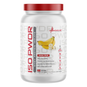 Metabolic Nutrition Whey Protein Isolate ISO PWDR Banana Cream, 1.54lb, 23 Servings, 26g Protein, Fast Digesting, Zero Carbs, Delicious Flavor, Very