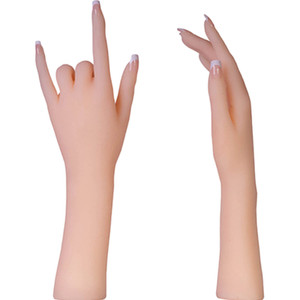 linmin 1 Pair of Life-Size Silicone Female Models Hand Display Jewelry Display Art Sketches, etc. (Pink Nails)
