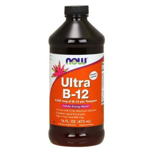 NOW Foods - Ultra B-12 Liquid Cellular Energy Boost 5000 mcg. - 16 oz. (2-Pack)