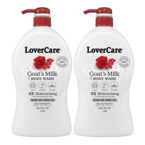 Lovercare Goat's Milk Body Wash Shower Cream 40.7oz/1200ml - Rose Hip Seed Oil