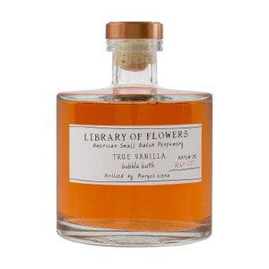 Library of Flowers True Vanilla Bubble Bath, 17 fl. oz., Bergamot, Dark Vanilla & Amber, Skin Hydrating & Deep Moisturizing, Avocado Oil & Green Tea,