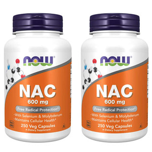 Now Foods Nac-Acetyl Cysteine 600mg, 250 Vcaps (500 (250X2))