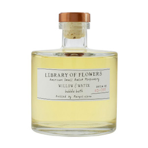 Library of Flowers Willow & Water Bubble Bath, 17 fl. oz., Cut Greens, Flowering Lotus & Watercress, Skin Hydrating & Deep Moisturizing, Avocado Oil