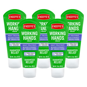 O'Keeffe's Working Hands Night Treatment Hand Cream; 3 oz Tube; (Pack of 5)