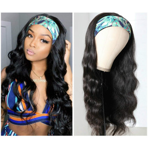 catti Headband Wig Human Hair Body Wave Human Hair Headband Wigs for Black Women Glueless None Lace Front Wigs Brizilian Virgin Hair Machine Made Hea