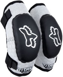 Fox Racing Youth Peewee Titan Small/Medium Motocross Dirt Bike Elbow Pads, Black/Silver, One Size