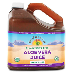 Lily of the Desert Aloe Vera Juice - Organic, Preservative-Free Inner Fillet Aloe Vera Drink with Natural Digestive Enzymes for Gut Health, Stomach R