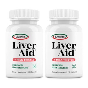 Liverite Liver Aid with Milk Thistle 2-Pack 150 Capsules (Total 300), Liver Support, Liver Cleanse, Liver Care, Improves Energy