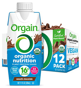 Orgain Organic Nutritional Vegan Protein Shake, Smooth Chocolate - 16g Plant Based Protein, Meal Replacement, 22 Vitamins & Minerals, Fruits & Vegeta