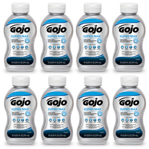 GOJO SUPRO MAX Hand Cleaner 10 fl oz Heavy Duty Hand Cleaner Squeeze Bottle (Pack of 8) - 7278-08