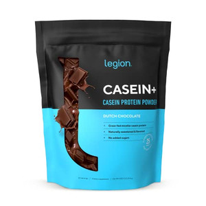 LEGION Casein Protein Powder (Dutch Chocolate) - Slow-Release Micellar Casein Protein Powder - Non-GMO, Gluten-Free & Naturally Sweetened from Grass-
