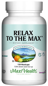 Maxi Health - Relax to The Max Stress Relief Formula (120 Count) Stress Relief Capsules with Vitamin C, Calcium, L-Theanine, L-Taurine & Amino Acids