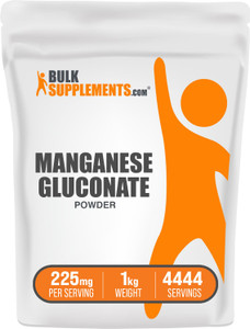 BulkSupplements.com Manganese Gluconate Powder - Manganese Supplement, Essential Trace Mineral - High Absorption & Gluten Free, 225mg per Serving, 1k