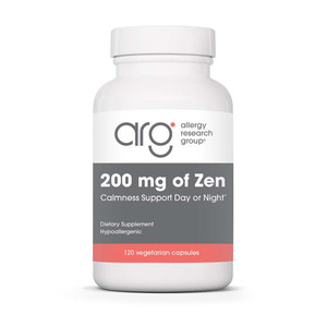 Allergy Research Group ARG 200 mg of Zen - Supports Calm and Stress Balance - Delivers 200 mg L-Theanine & 550 mg GABA per Serving - Vegetarian & Hyp