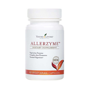 Young Living Allerzyme - 90 ct Dietary Supplement Capsules - Vegetarian Enzyme Complex with Tarragon and Ginger Premium Essential Oils for Digestive