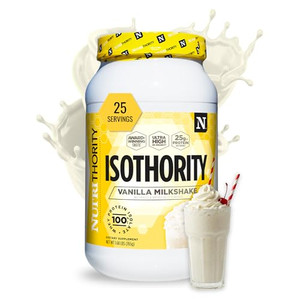 Nutrithority - Isothority Isolated Whey Protein Powder with Ultra-Absorbable Protein and BCAAs to Build Muscle and Accelerate Recovery, Keto Friendly