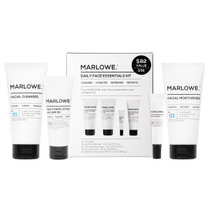 MARLOWE. Mens Skin Care Set, No. 204 Daily Essential Face Kit, No. 121 Facial Cleanser, No. 123 Facial Moisturizer, No. 127 Eye Cream, No. 128 Daily