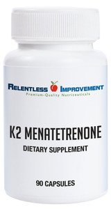 Relentless Improvement Natural Vitamin K2 MK4 - High-Potency 15,000mcg Supports Bone and Arterial Health Soy-Free, Vegi-Capsules
