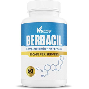 Berbacil Berberine Supplement with Complete Berberine Formula, 60 Gluten-Free Capsules for Men & Women 800mg